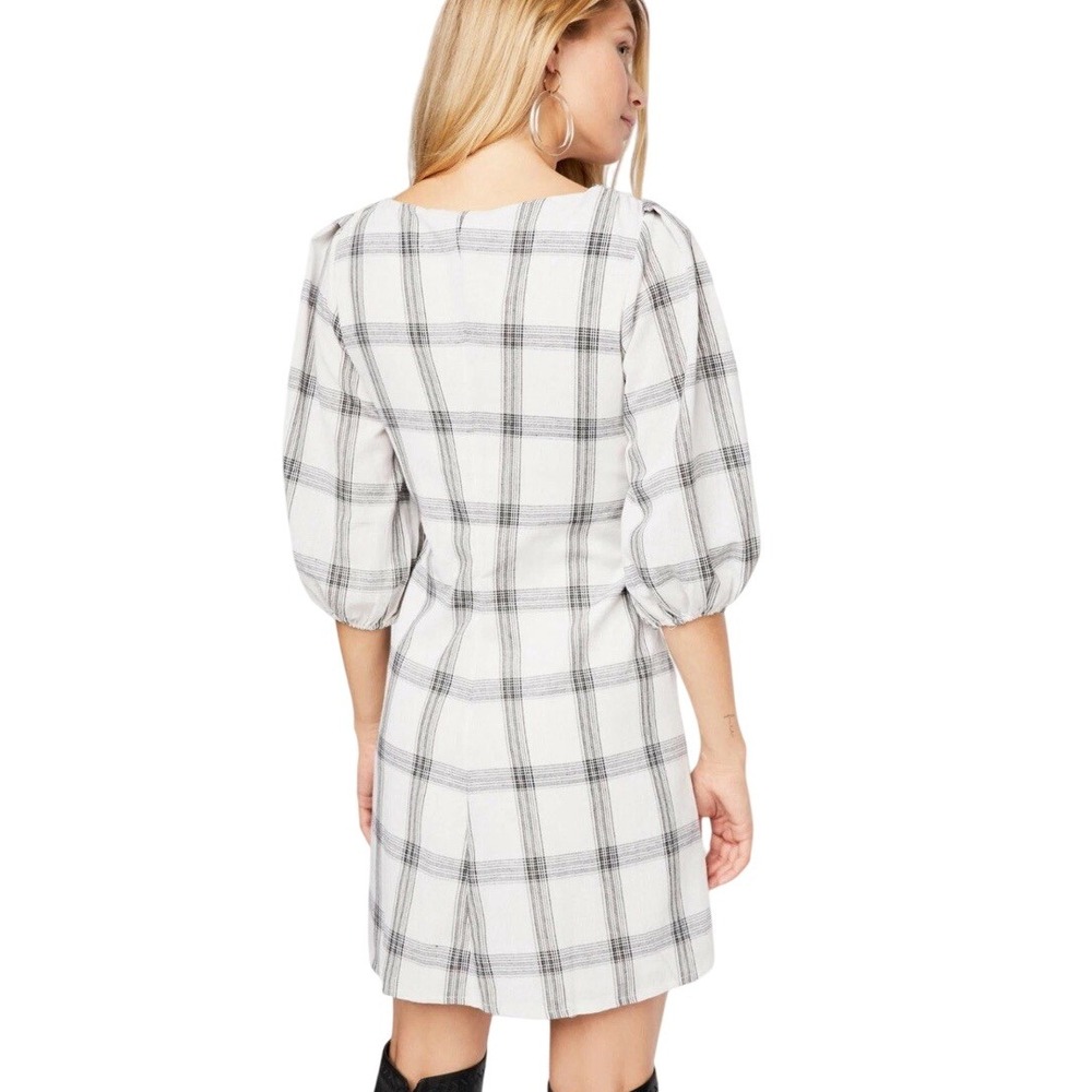 Free People White Miss Molly Plaid Dress‎ Sz 2 - Picture 4 of 9